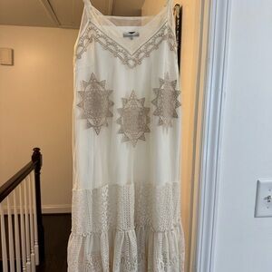 Ryu White Embellished Ruffled Sundress